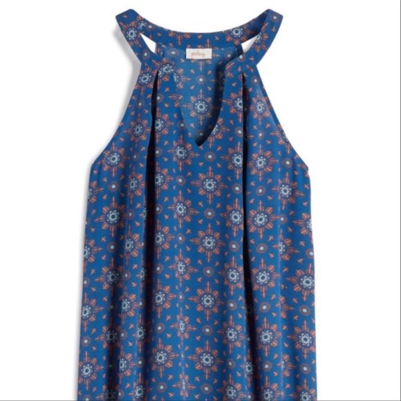 Pixley Tops - Pixley Stitch Fix Nelda Halter Blouse Sleeveless Blue Print Size Medium